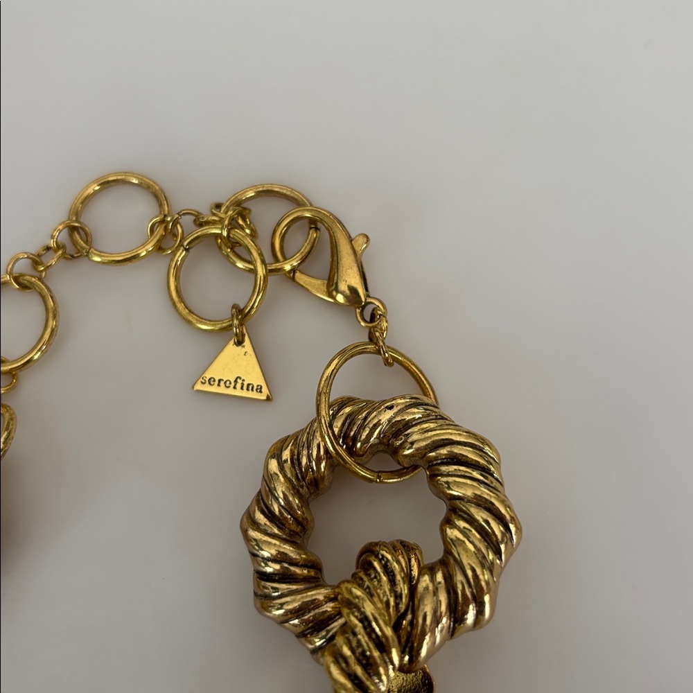 Serafina Gold Twisted Link statement Necklace from Anthropology - Picture 2 of 3